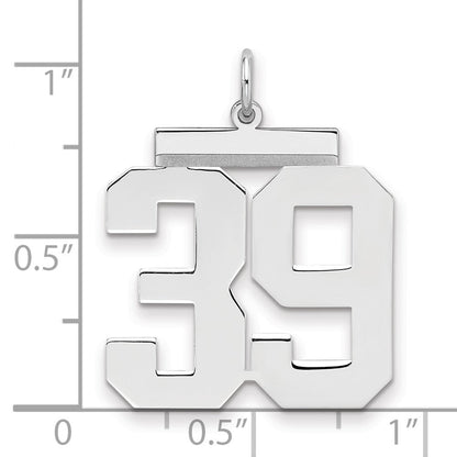 Sterlingsilber Silber/rhodiniert Poliert Zahl 39 Charm