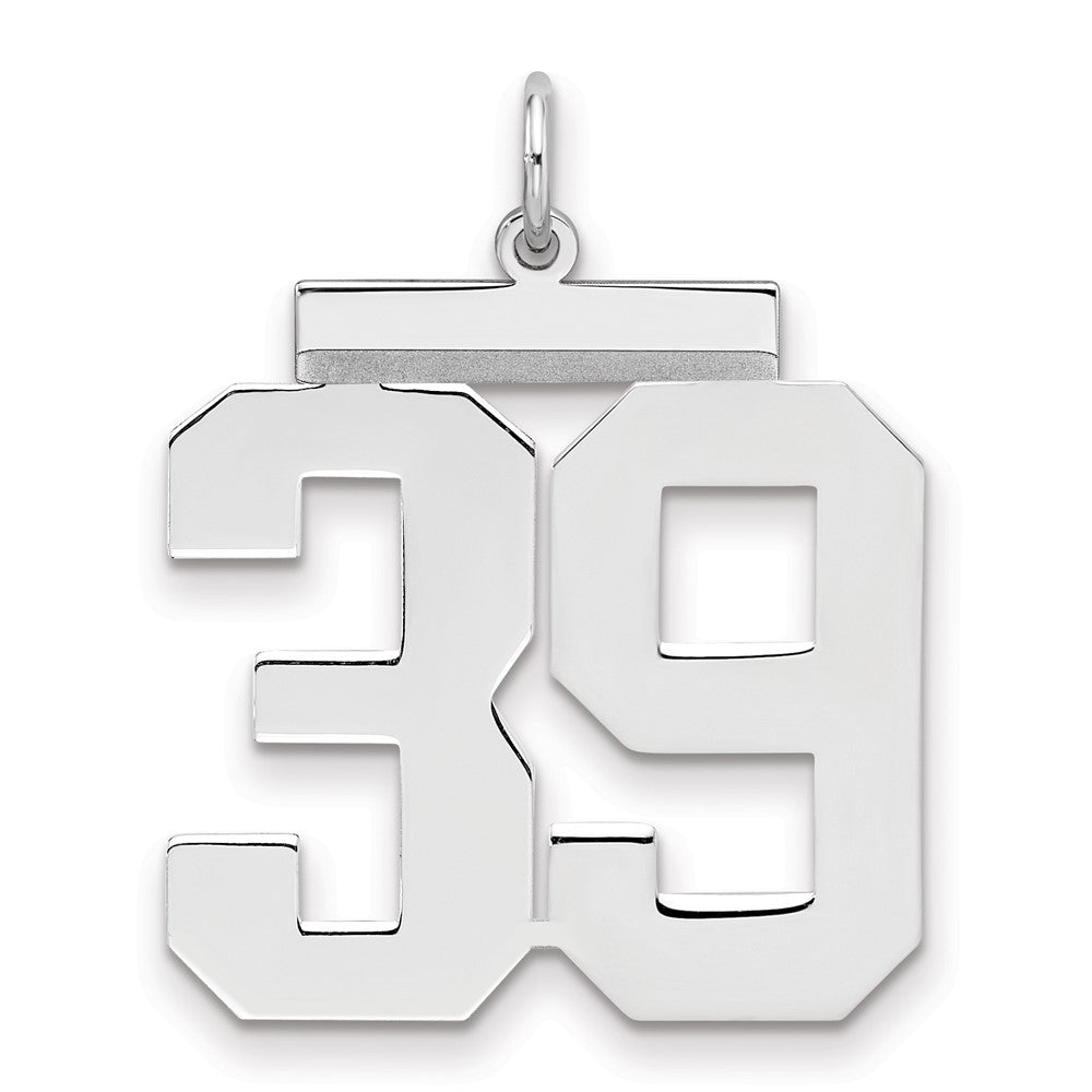 Sterlingsilber Silber/rhodiniert Poliert Zahl 39 Charm