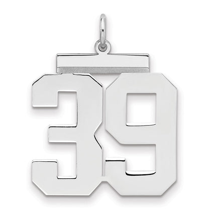 Sterlingsilber Silber/rhodiniert Poliert Zahl 39 Charm
