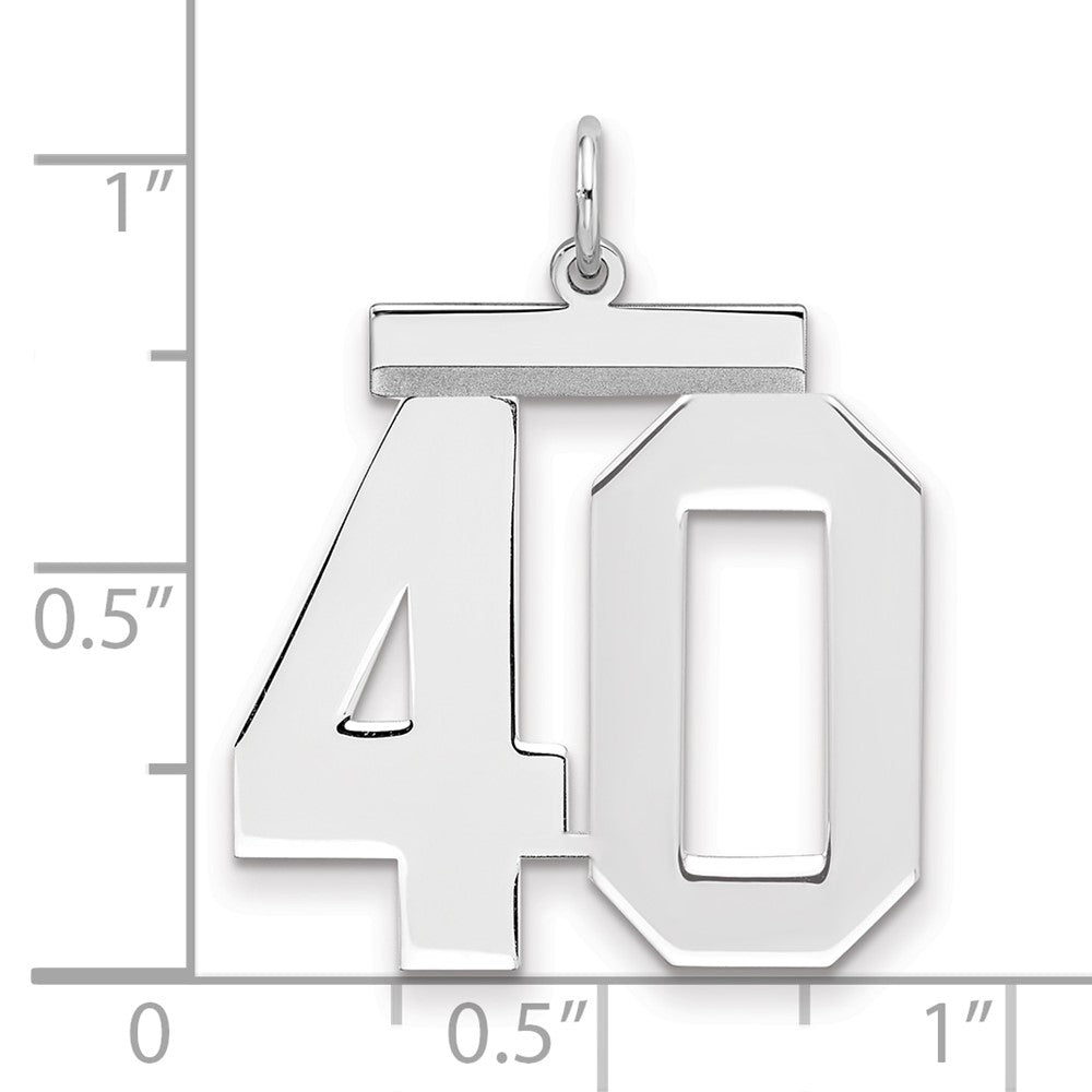 Sterlingsilber Silber/rhodiniert Poliert Zahl 40 Charm