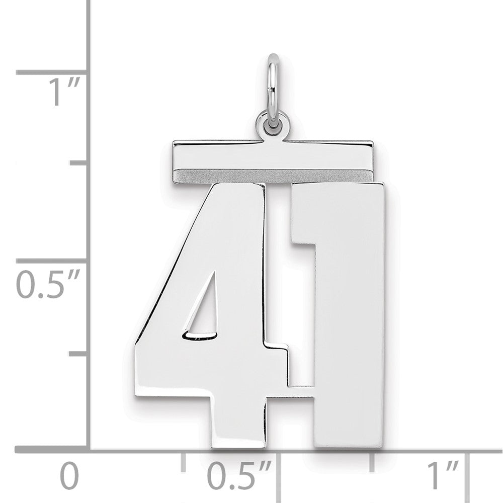 Sterlingsilber Silber/rhodiniert Poliert Zahl 41 Charm