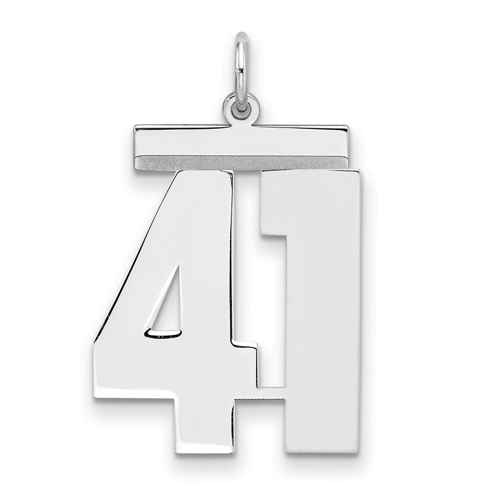 Sterlingsilber Silber/rhodiniert Poliert Zahl 41 Charm