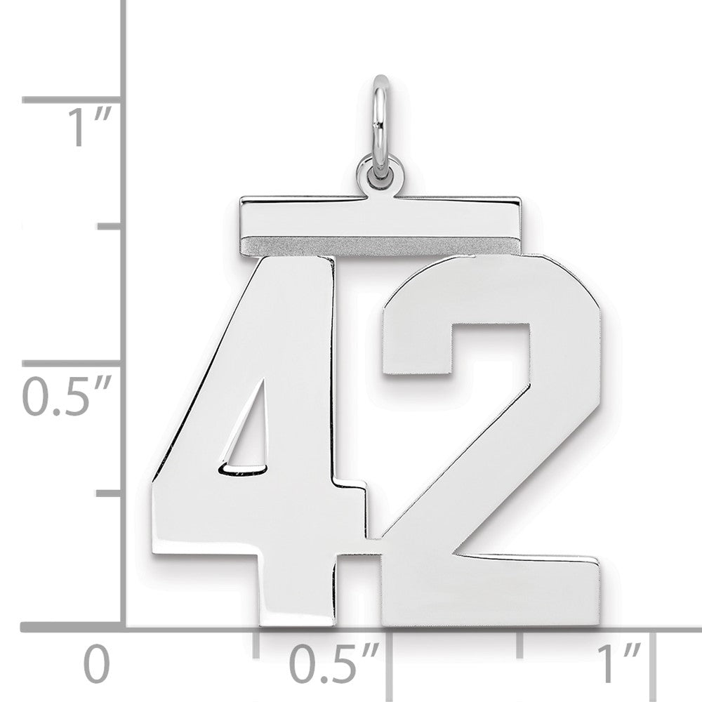 Sterlingsilber Silber/rhodiniert Poliert Zahl 42 Charm