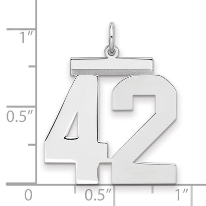 Sterlingsilber Silber/rhodiniert Poliert Zahl 42 Charm