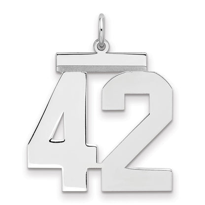 Sterlingsilber Silber/rhodiniert Poliert Zahl 42 Charm