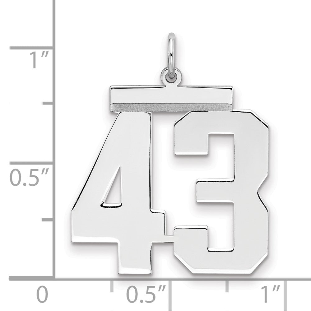 Sterlingsilber Silber/rhodiniert Poliert Zahl 43 Charm