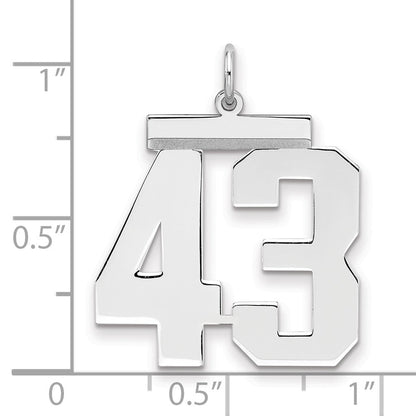 Sterlingsilber Silber/rhodiniert Poliert Zahl 43 Charm