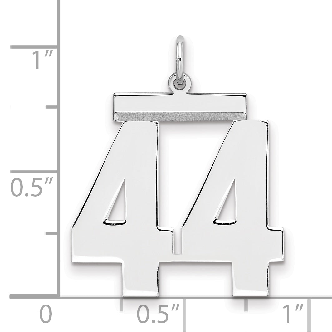 Sterlingsilber Silber/rhodiniert Poliert Zahl 44 Charm