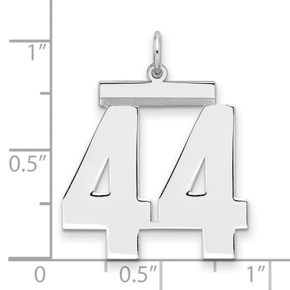 Sterlingsilber Silber/rhodiniert Poliert Zahl 44 Charm