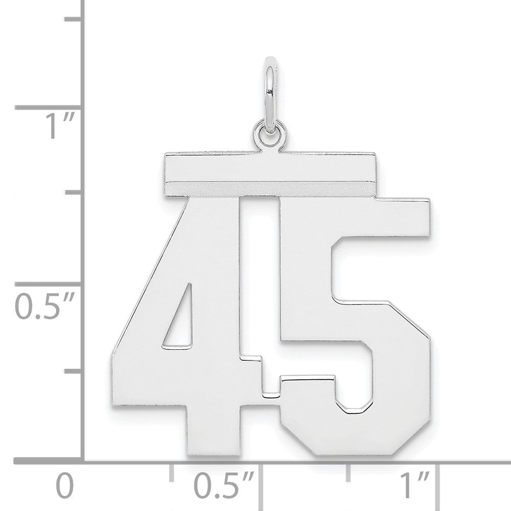 Sterlingsilber Silber/rhodiniert Poliert Zahl 45 Charm