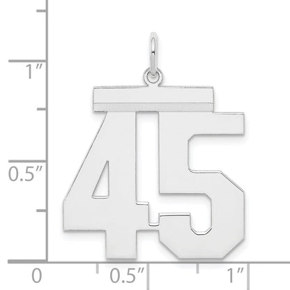 Sterlingsilber Silber/rhodiniert Poliert Zahl 45 Charm