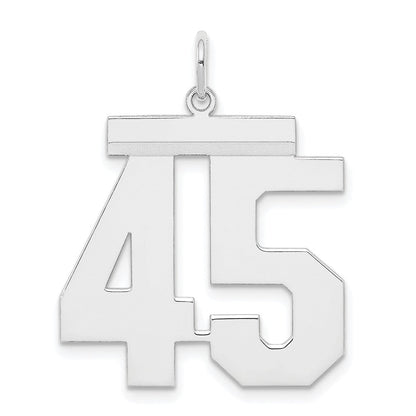 Sterlingsilber Silber/rhodiniert Poliert Zahl 45 Charm