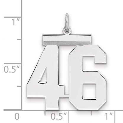 Sterlingsilber Silber/rhodiniert Poliert Zahl 46 Charm