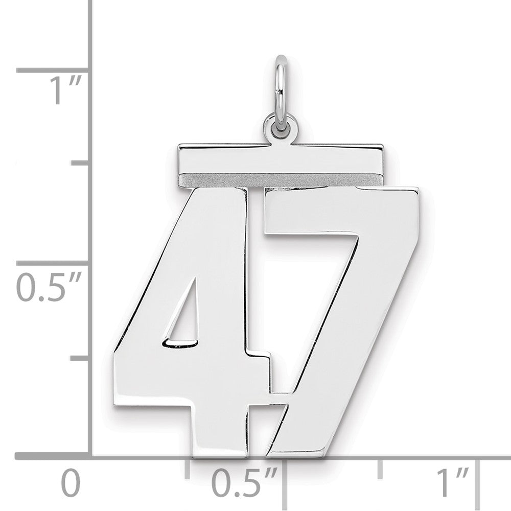 Sterlingsilber Silber/rhodiniert Poliert Zahl 47 Charm