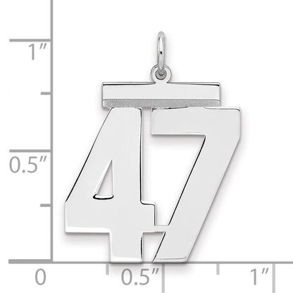 Sterlingsilber Silber/rhodiniert Poliert Zahl 47 Charm