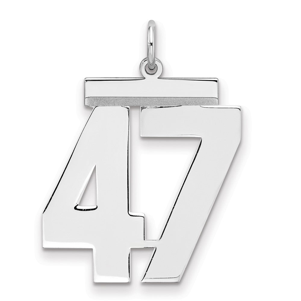 Sterlingsilber Silber/rhodiniert Poliert Zahl 47 Charm