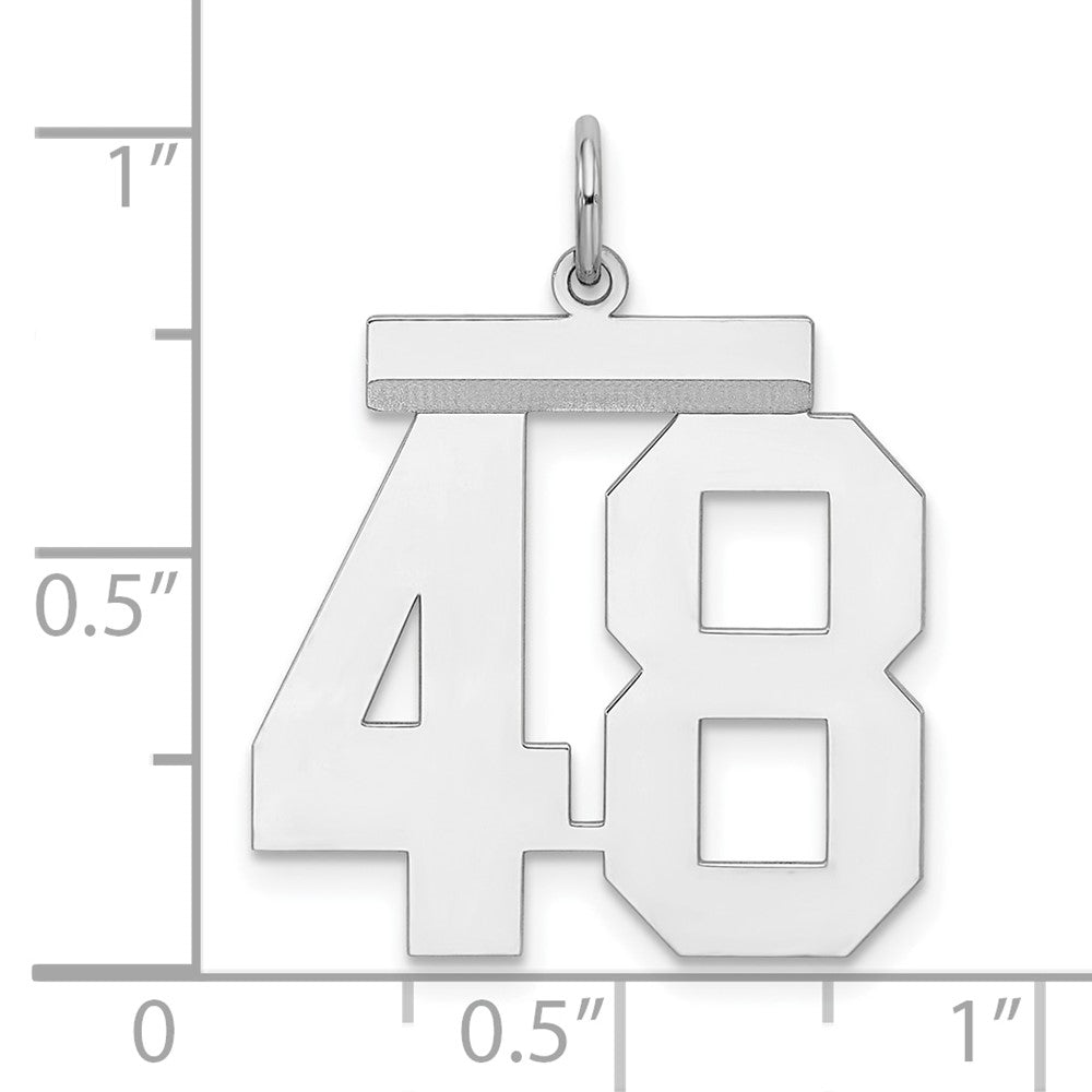 Sterlingsilber Silber/rhodiniert Poliert Zahl 48 Charm