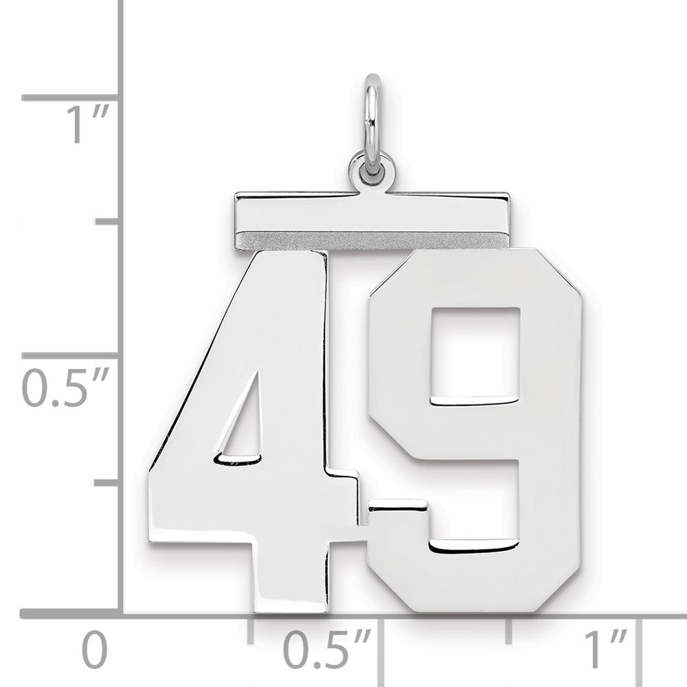 Sterlingsilber Silber/rhodiniert Poliert Zahl 49 Charm