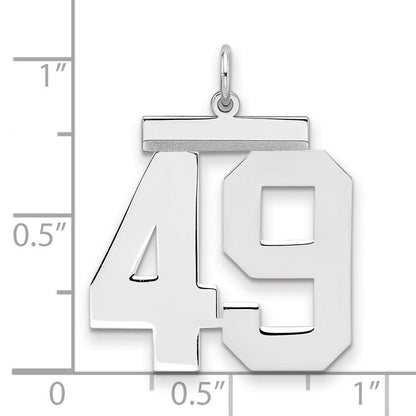 Sterlingsilber Silber/rhodiniert Poliert Zahl 49 Charm