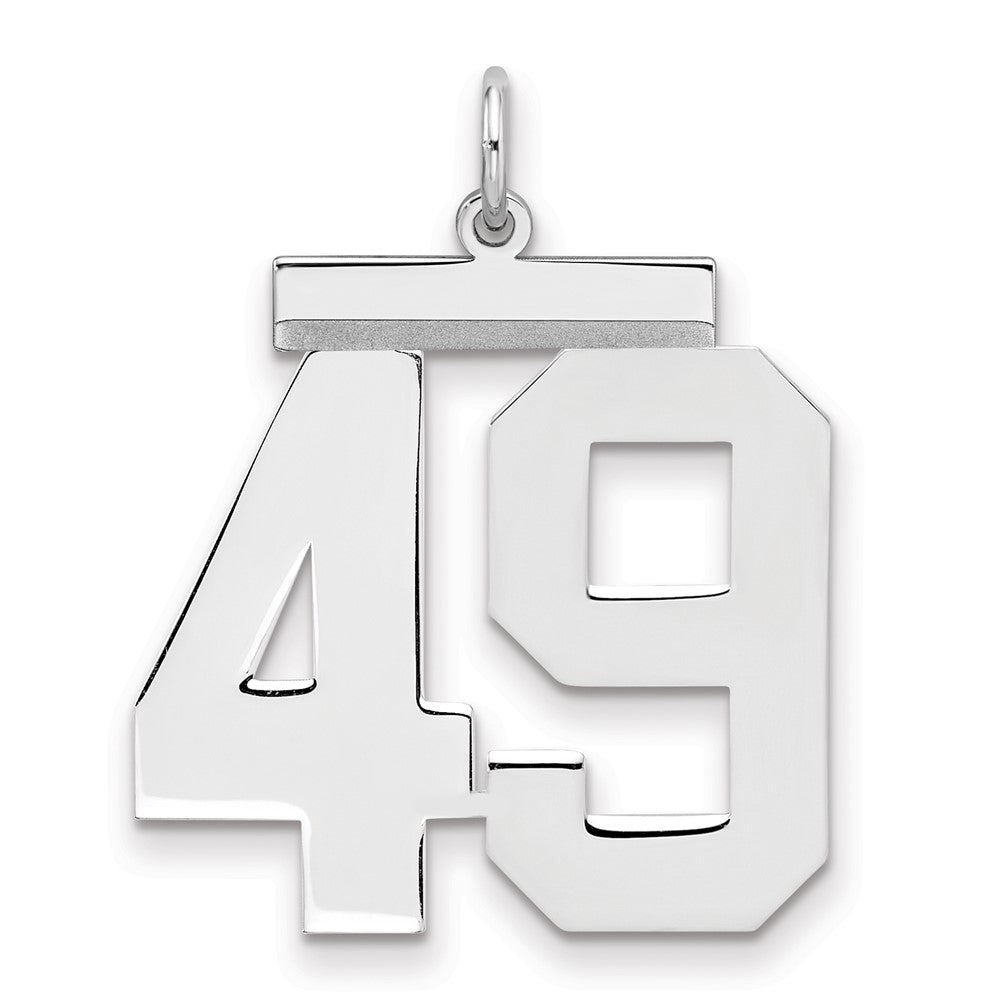 Sterlingsilber Silber/rhodiniert Poliert Zahl 49 Charm