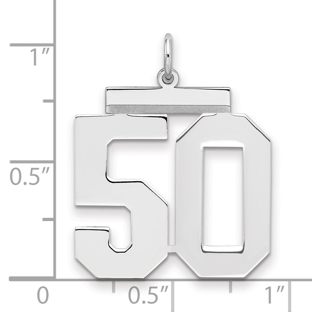 Sterlingsilber Silber/rhodiniert Poliert Zahl 50 Charm