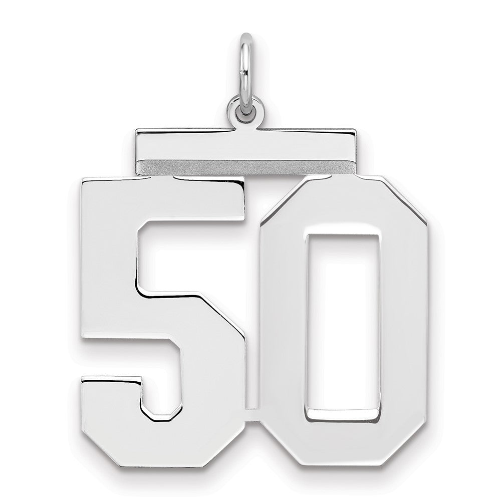 Sterlingsilber Silber/rhodiniert Poliert Zahl 50 Charm