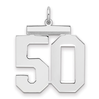 Sterlingsilber Silber/rhodiniert Poliert Zahl 50 Charm