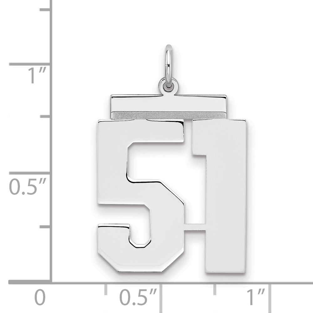 Sterlingsilber Silber/rhodiniert Poliert Zahl 51 Charm