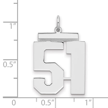 Sterlingsilber Silber/rhodiniert Poliert Zahl 51 Charm