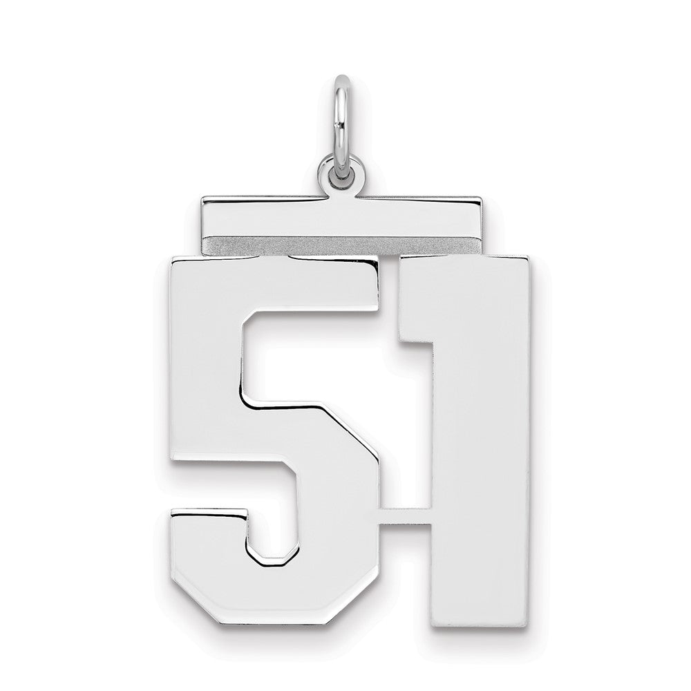 Sterlingsilber Silber/rhodiniert Poliert Zahl 51 Charm