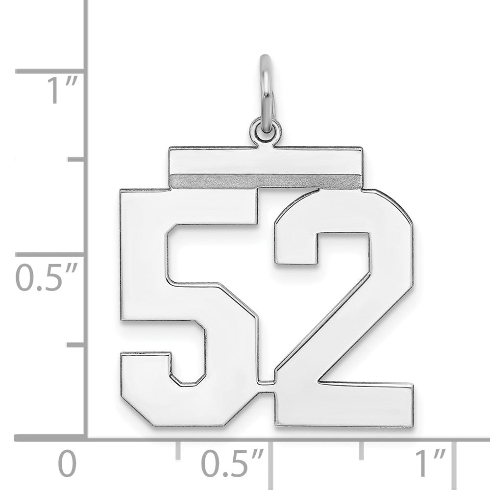 Sterlingsilber Silber/rhodiniert Poliert Zahl 52 Charm