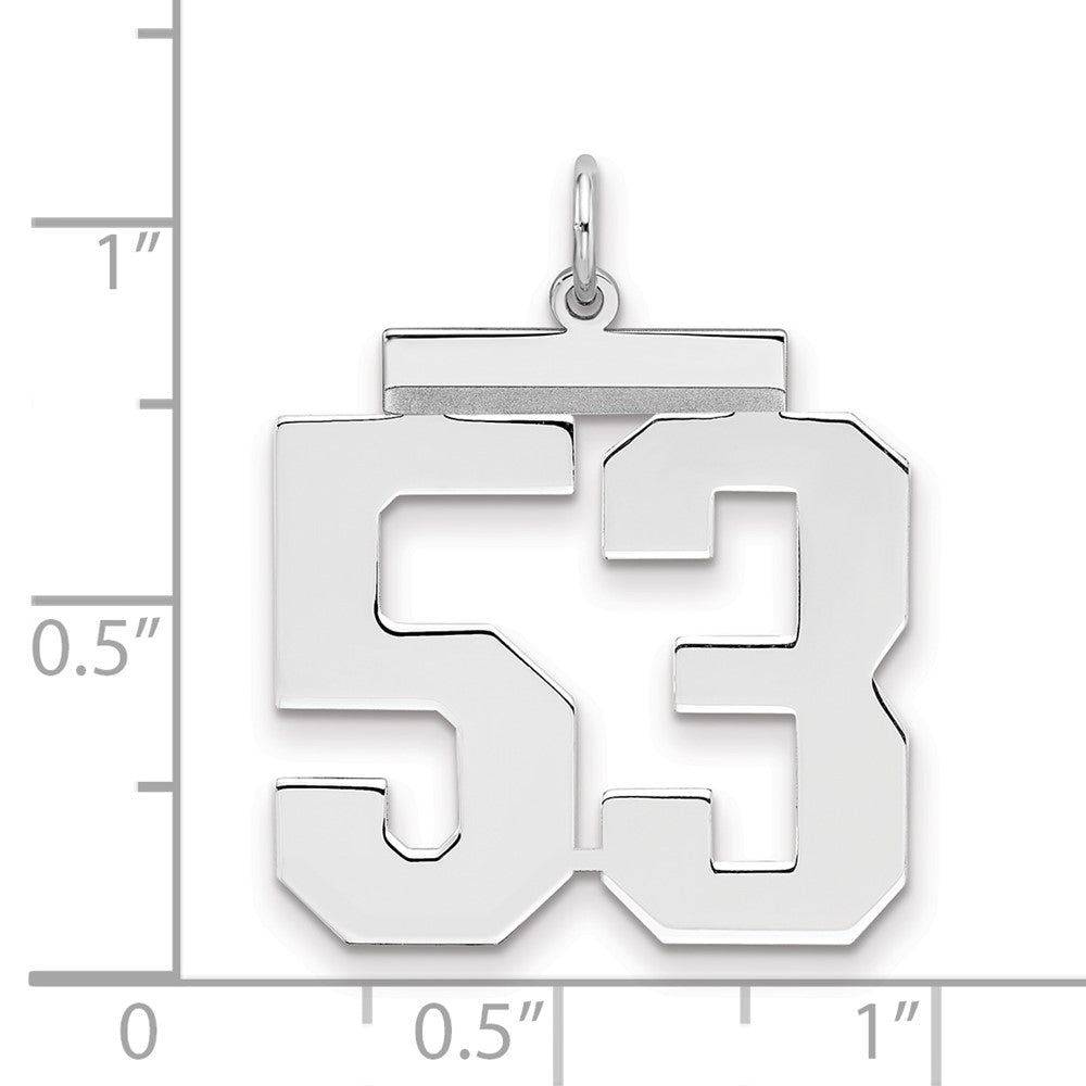 Sterlingsilber Silber/rhodiniert Poliert Zahl 53 Charm