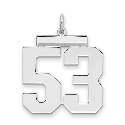 Sterlingsilber Silber/rhodiniert Poliert Zahl 53 Charm