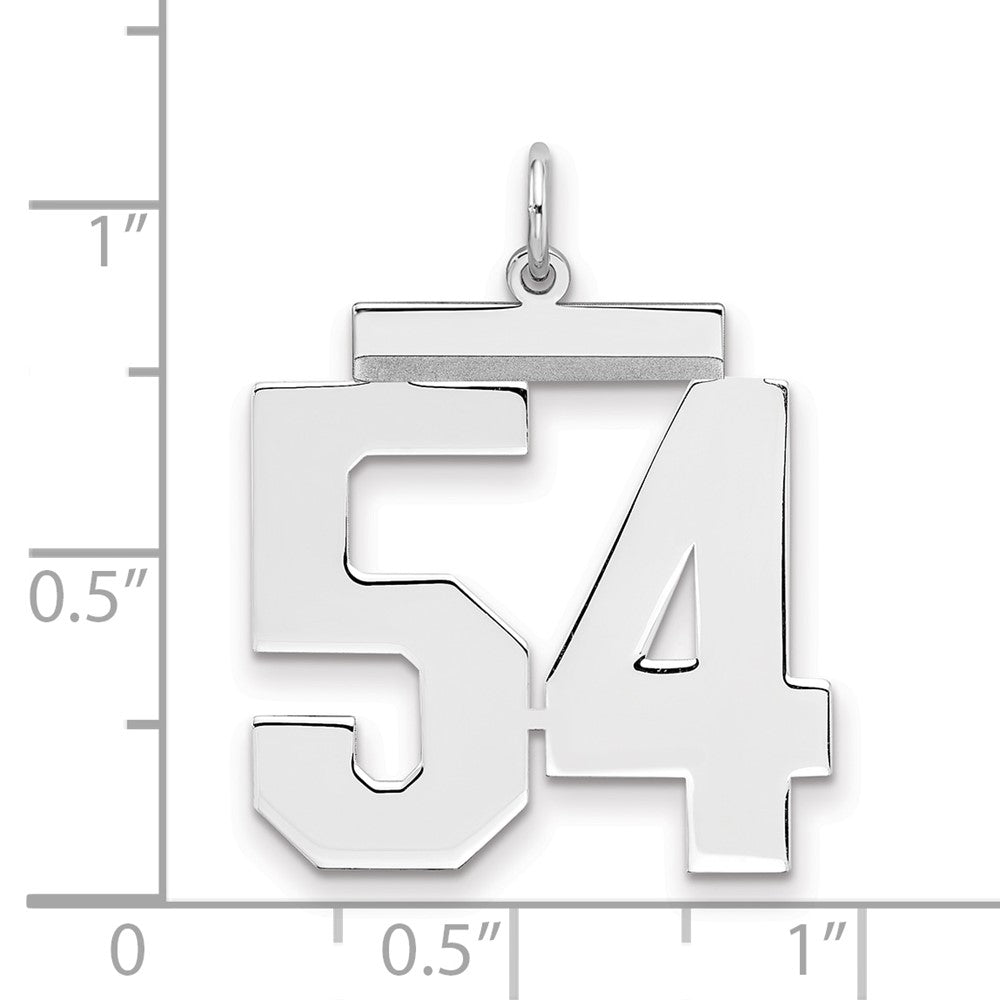 Sterlingsilber Silber/rhodiniert Poliert Zahl 54 Charm