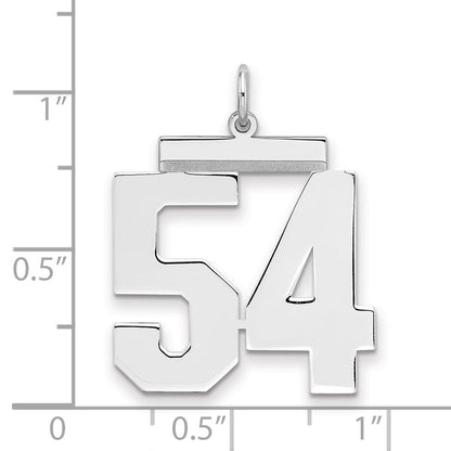 Sterlingsilber Silber/rhodiniert Poliert Zahl 54 Charm