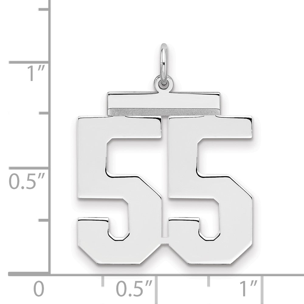 Sterlingsilber Silber/rhodiniert Poliert Zahl 55 Charm