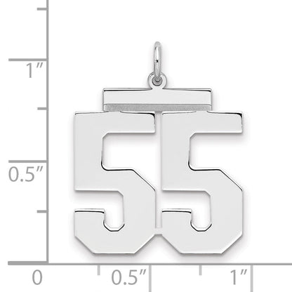 Sterlingsilber Silber/rhodiniert Poliert Zahl 55 Charm