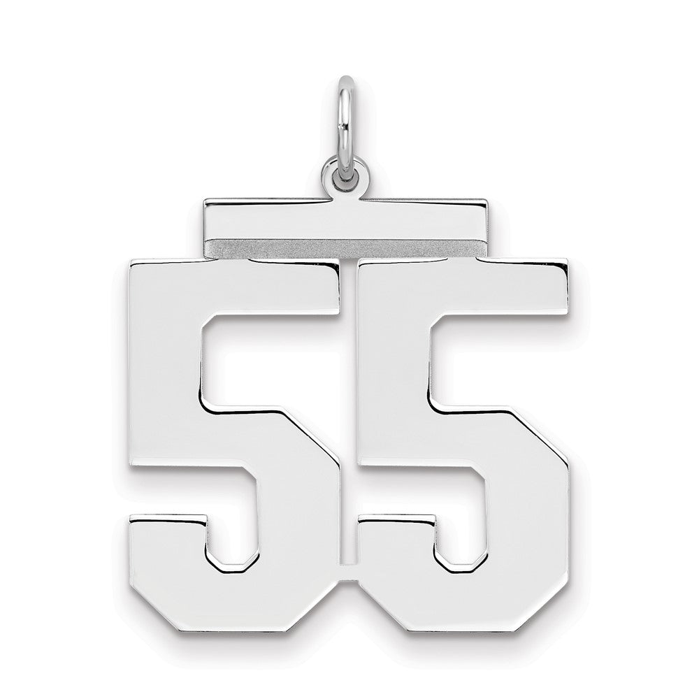 Sterlingsilber Silber/rhodiniert Poliert Zahl 55 Charm