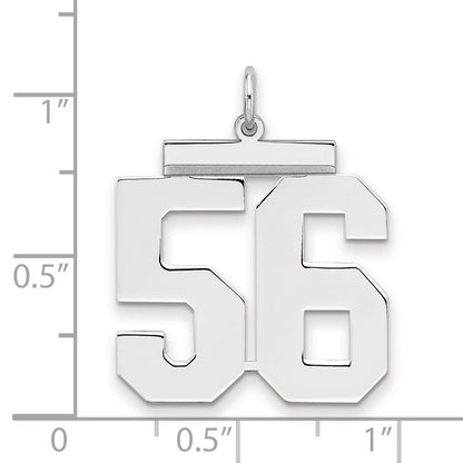 Sterlingsilber Silber/rhodiniert Poliert Zahl 56 Charm
