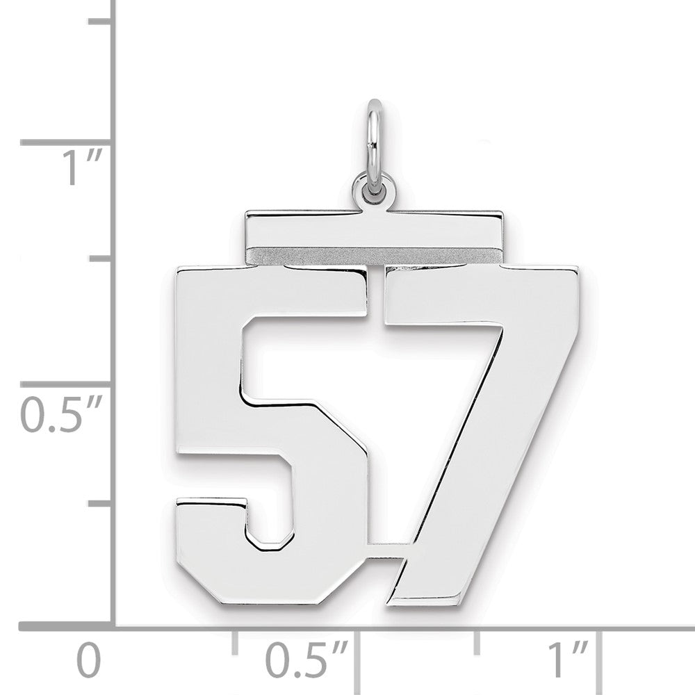 Sterlingsilber Silber/rhodiniert Poliert Zahl 57 Charm