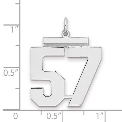 Sterlingsilber Silber/rhodiniert Poliert Zahl 57 Charm