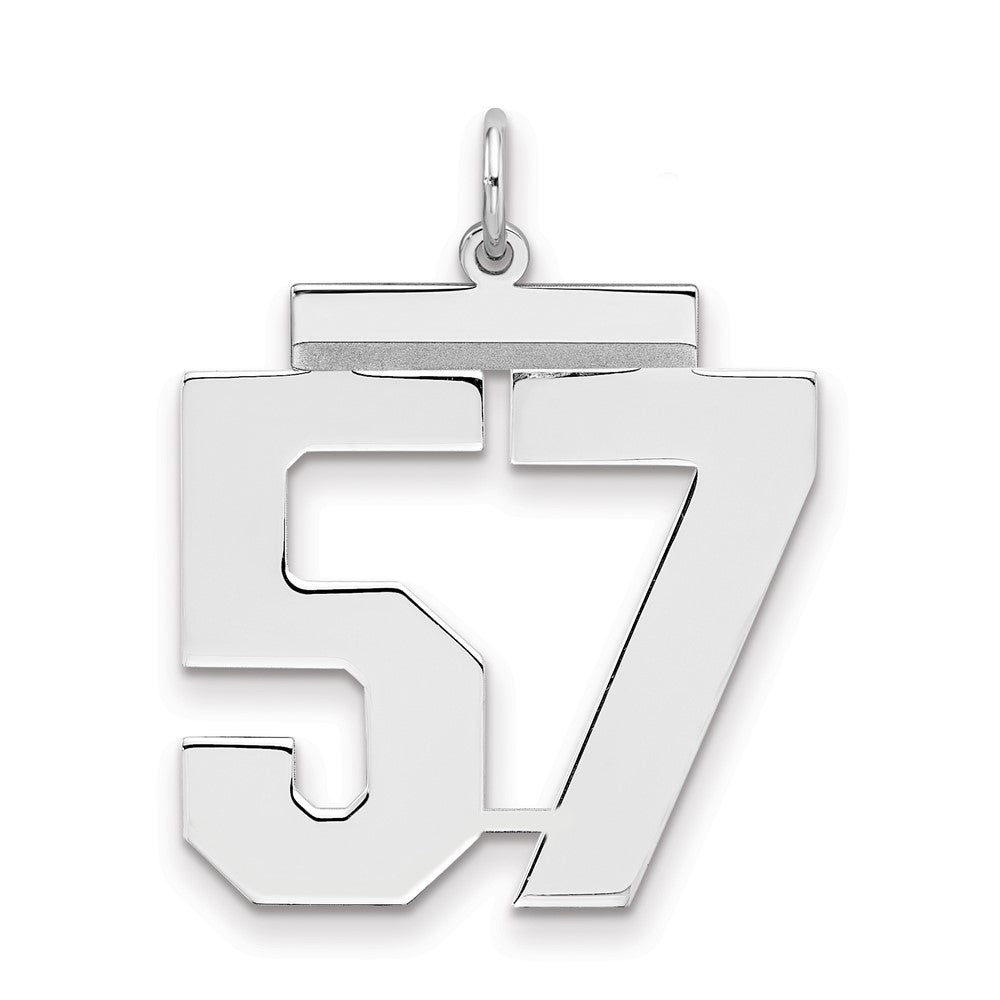 Sterlingsilber Silber/rhodiniert Poliert Zahl 57 Charm