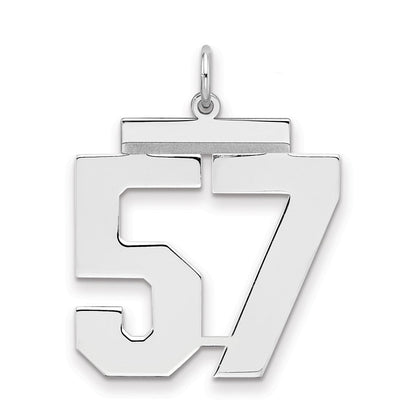 Sterlingsilber Silber/rhodiniert Poliert Zahl 57 Charm