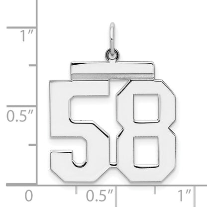 Sterlingsilber Silber/rhodiniert Poliert Zahl 58 Charm