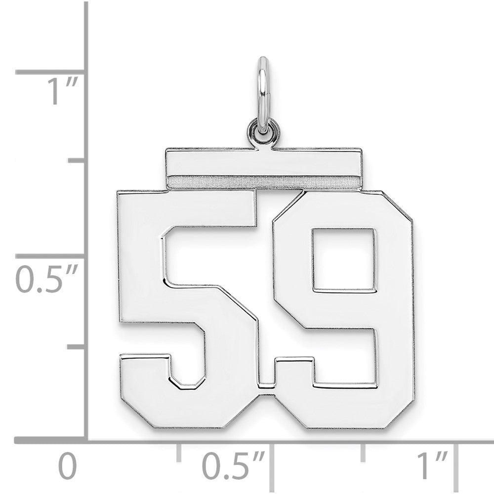 Sterlingsilber Silber/rhodiniert Poliert Zahl 59 Charm
