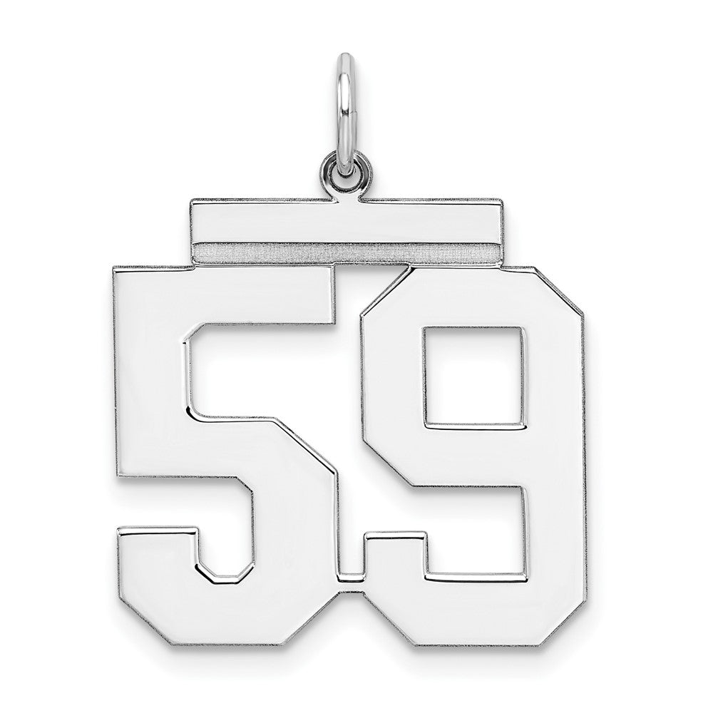 Sterlingsilber Silber/rhodiniert Poliert Zahl 59 Charm