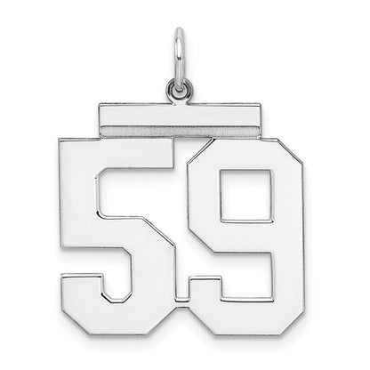 Sterlingsilber Silber/rhodiniert Poliert Zahl 59 Charm
