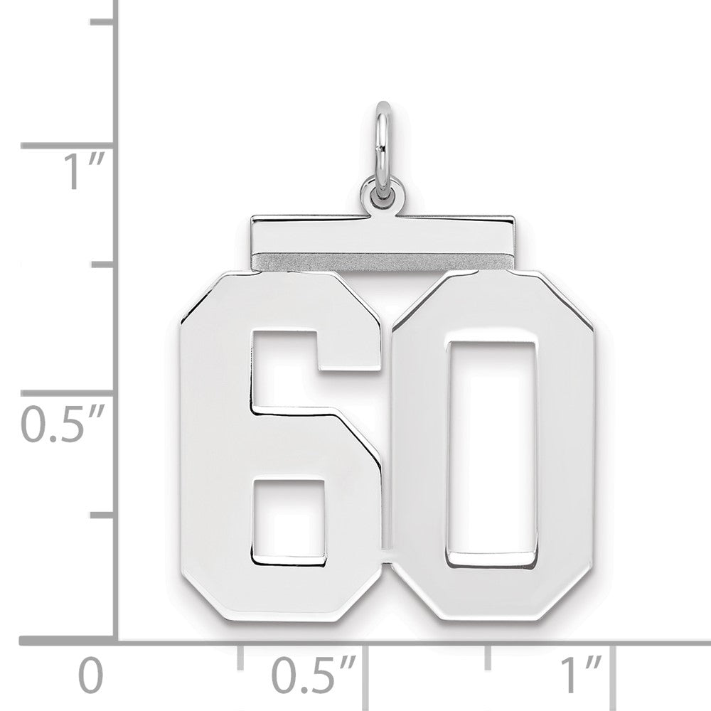 Sterlingsilber Silber/rhodiniert Poliert Zahl 60 Charm