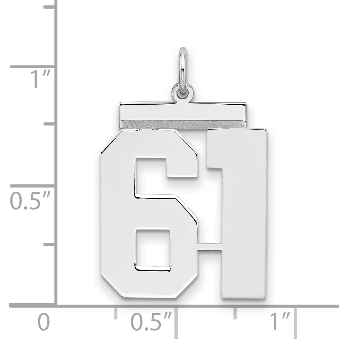 Sterlingsilber Silber/rhodiniert Poliert Zahl 61 Charm