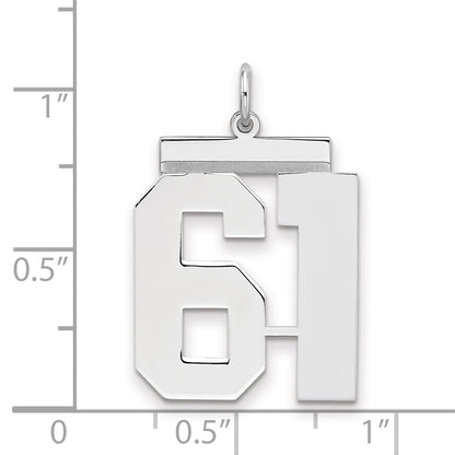 Sterlingsilber Silber/rhodiniert Poliert Zahl 61 Charm